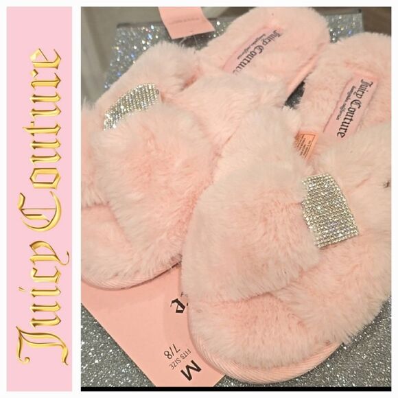 Juicy Couture Hazelle 2 Rhinestone Bow Slippers - Picture 2 of 8